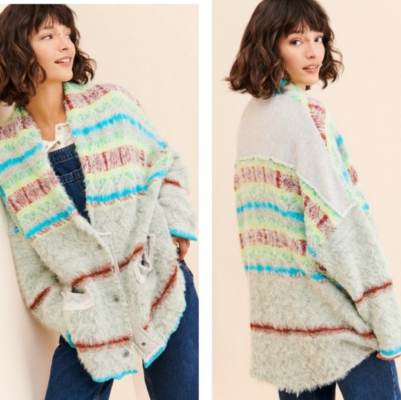 Free People Oversized Cozy Fair Weather Cardigan - Picture 7 of 16